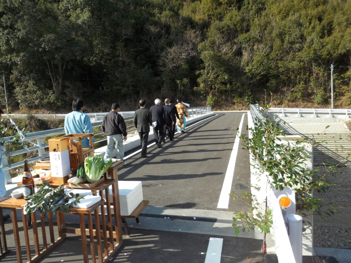 トビノキ橋完成による渡り初め式に出席致しました。【門川町】