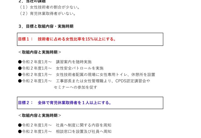一般事業主行動計画