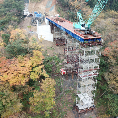 乙女大橋仮桟橋工事