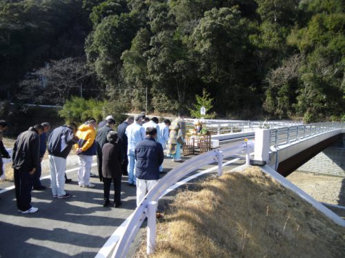 トビノキ橋完成による渡り初め式に出席致しました。【門川町】