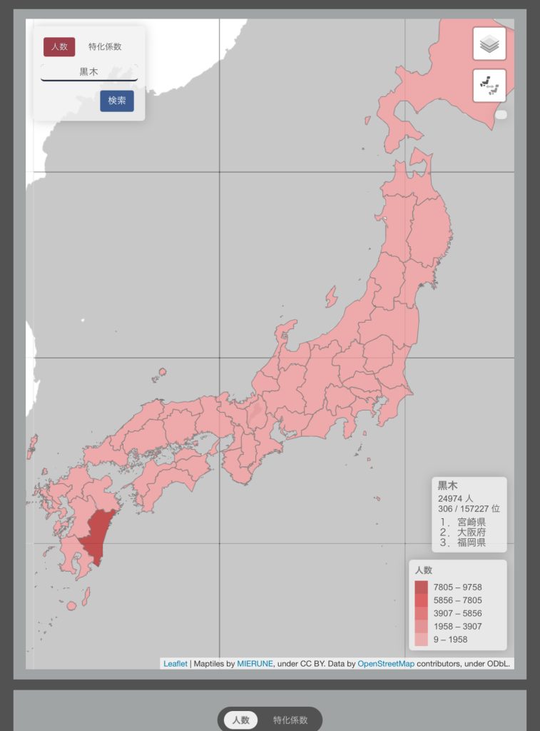 名字マップ