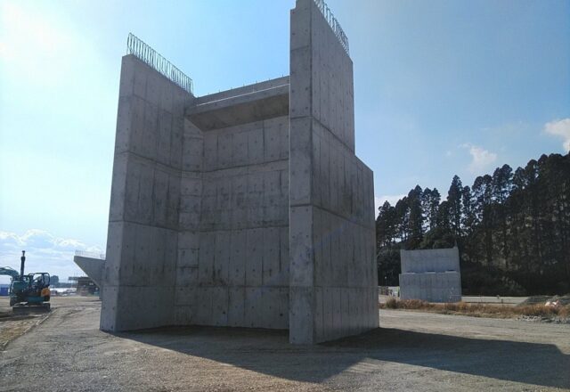 完成した串間インターチェンジ Aランプ橋のA2橋台
