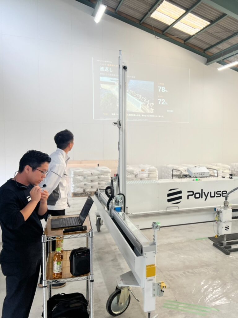 建設用3Dプリンターの見学
